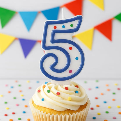 Birthday Candle – Number 5 Cake Candle for Birthday Party, Birthday Decor, Party Supplies, Event Favor