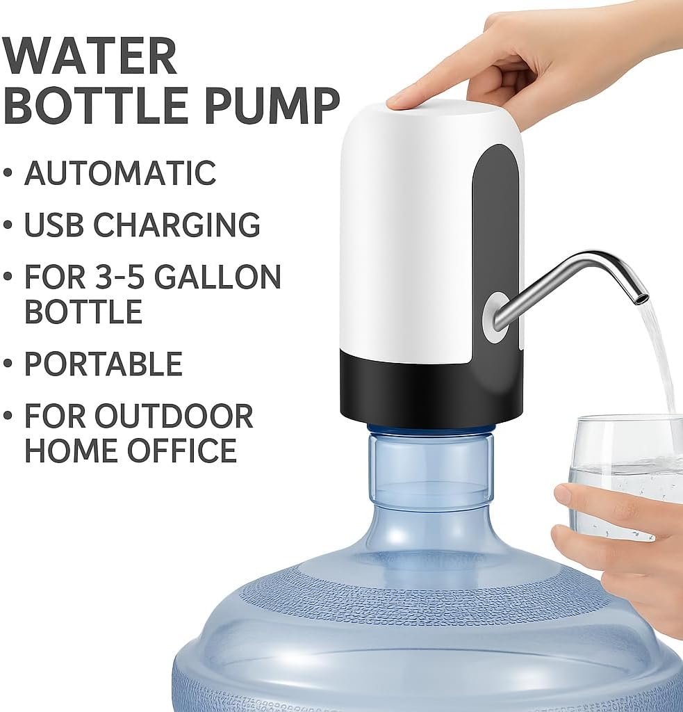 96 Pieces Water Bottle Pumps (Automatic – USB Charging – For 3-5 Gallon Bottle – Portable – For Outdoor Home Office)