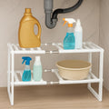 96 Pieces Under Sink Storage Racks (Adjustable Multi-Layer Shelf Organizer – Durable Space-Saving Storage Shelf for Kitchen – Bathroom – or Laundry Room – Heavy-Duty – Rust-Resistant – Easy Assembly)