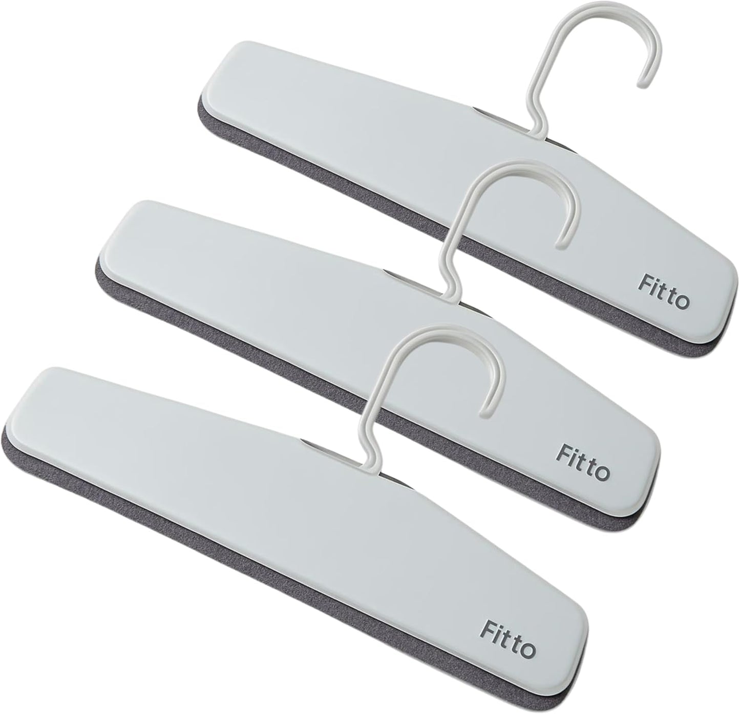 Easy-Grip Pant Hangers, One Clip Design, for Trousers and Skirts, Soft Felt Grip, Pack of 3