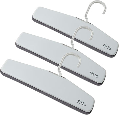 Easy-Grip Pant Hangers, One Clip Design, for Trousers and Skirts, Soft Felt Grip, Pack of 3