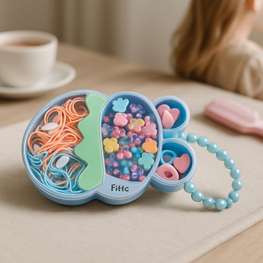 Hair Accessories Set - 50+ Assorted Pieces, Heart Clips, Spiral, Rubber Bands & Elastic Ties for All Hair Types