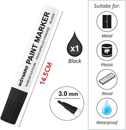 Black Permanent Marker 14.5 cm, 3 mm Tip, Ideal for Office and School Use