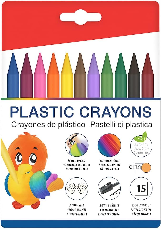 120 Pieces 12 Pieces Plastic Cryons Sizes (12cm 12 Colors for Crafts – School & DIY Projects)
