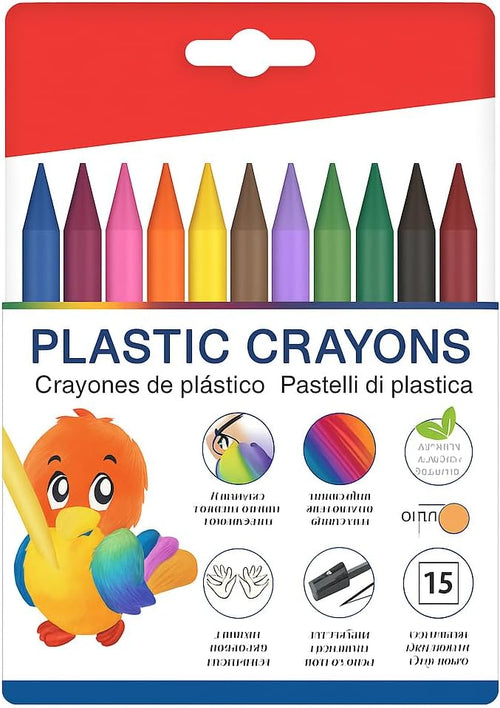 120 Pieces 12 Pieces Plastic Cryons Sizes (12cm 12 Colors for Crafts – School & DIY Projects)