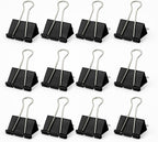 240 Pieces Binder Clips - Heavy Duty Metal Clamps for Organizing Papers (Files – Office Supplies – and Schoolwork - Durable – Reusable – Ideal for Home – Office – and Classroom Use (12Pcs 15mm – Black))