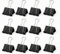 240 Pieces Binder Clips - Heavy Duty Metal Clamps for Organizing Papers (Files – Office Supplies – and Schoolwork - Durable – Reusable – Ideal for Home – Office – and Classroom Use (12Pcs 19mm – Black))