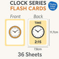 120 Pieces 36 Sheets Clock Series Flash Cards (11.7x7.8cm Educational Learning Tools)