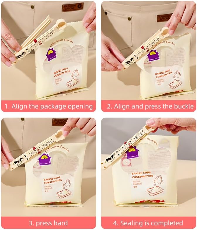 144 Pieces Scale Sealing Clip Set of 6s (Cream – 14cm x 2cm – PP Material)