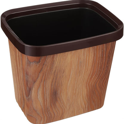 10L Rectangular bucket with Wooden Shade | Durable Plastic bucket for Kitchen, Office, Bathroom, or Bedroom | Stylish bucket with Pressure Ring Design