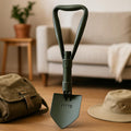 96 Pieces Compact Foldable Shovels with Green Handle and Triangular Blade for Outdoor Activities