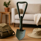 96 Pieces Compact Foldable Shovels with Green Handle and Triangular Blade for Outdoor Activities