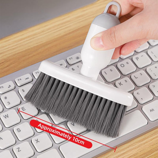 Ergonomic Keyboard Cleaning Brush - Compact White and Grey Design