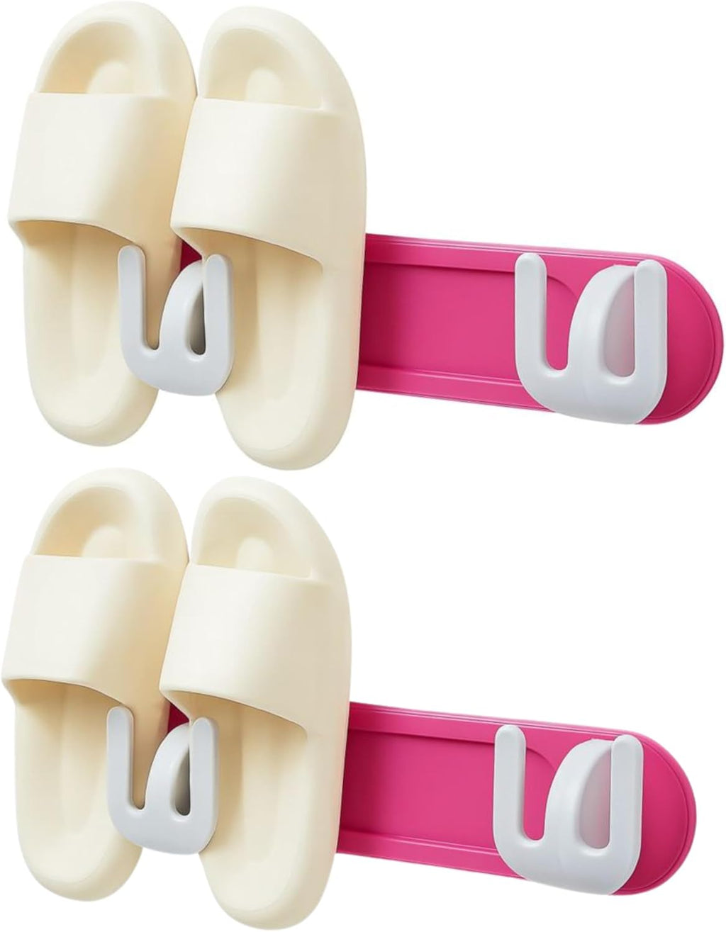 96 Pieces Wall-Mounted Slipper Racks (Rose Red – Adhesive – 2 Pack – Holds 4 Pairs)