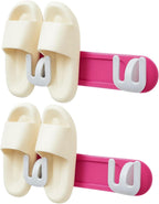 96 Pieces Wall-Mounted Slipper Racks (Rose Red – Adhesive – 2 Pack – Holds 4 Pairs)