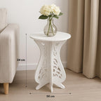 96 Pieces Compact White Round Table Desk (24x50cm)s (Office – Study – and Living Room Table)