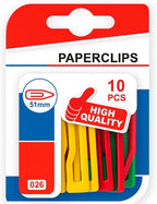144 Pieces 10 Pieces Paper Clips (51mm Assorted Plastic Coated)