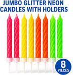 240 Pieces Party Magic 8 Jumbo Glitter Candles (Birthday Party Decor – Sparkling Event Candles – Glitter Celebration Candles)