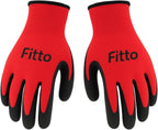 240 Pieces Red Grip Gloves with Textured Black Palm for Work and Outdoor Use
