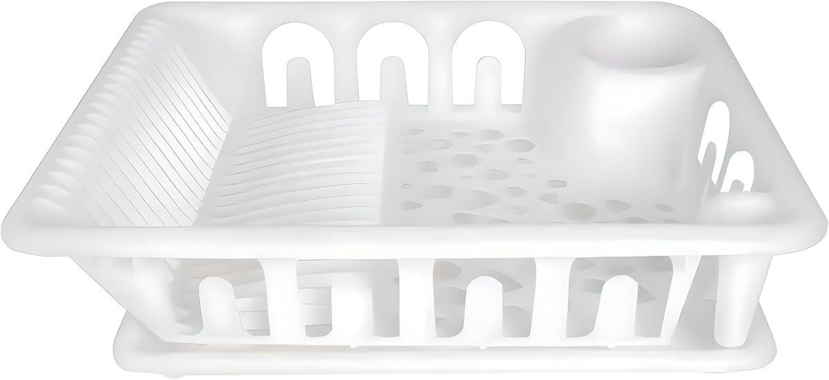 96 Pieces White Dish Drainer - Stainless Steels (Adjustable Rack for Large & Small Dishes – Space-Saving Kitchen Organizer with Draining Tray – Easy to Clean – Ideal for Modern Kitchens)