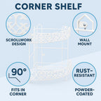 96 Pieces 2-Tier Corner Bathroom Shelves (Space-Saving Bathroom Organizer – Rustproof Stainless Steel – Easy to Install – Ideal for Shower Accessories – Toiletries – and Storage)