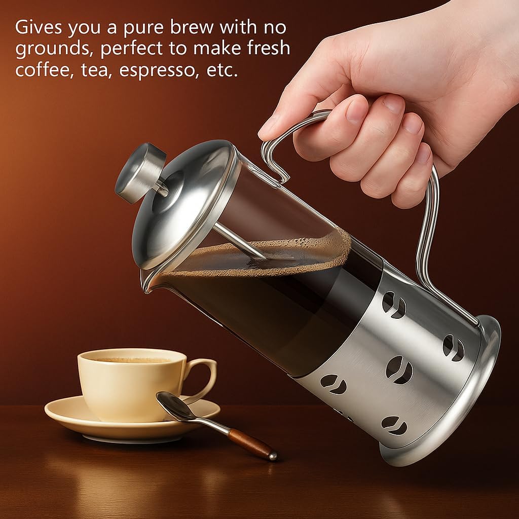 Coffee Pot Press, Plunger Coffee Teapot, 350mm Size, Ideal for Home and Office