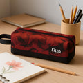 96 Pieces Red Pattern Pencil Pouches (20.5x6.5x5cm School & Office Storage Bag)