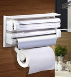 72 Pieces 3 in 1 Aluminium Triple Dispensers with Spice Rack for Kitchen Roll Tissue - White