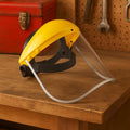 96 Pieces Transparent Welding Face Shields with Clear Film and Yellow Frame | Anti-Splash (Full-Face Protection | Lightweight – Adjustable – Durable Safety Mask for Welding – Grinding – and Cutting Tasks)