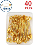 144 Pieces 40 Pieces Brass Safety Pins (36mm For Sewing – Crafts – and Everyday Use)