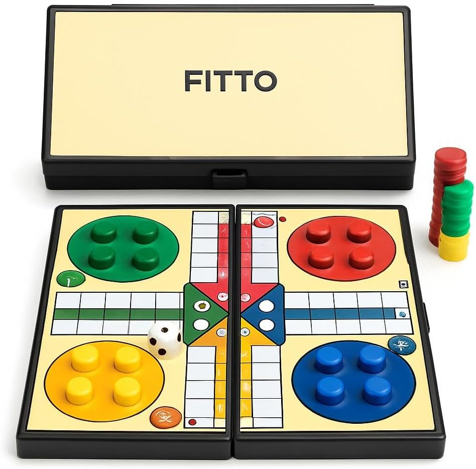 96 Pieces Portable Ludo Travel Game Boards (Compact Family & Road Trip Game for Picnics – Outings – and All Ages)