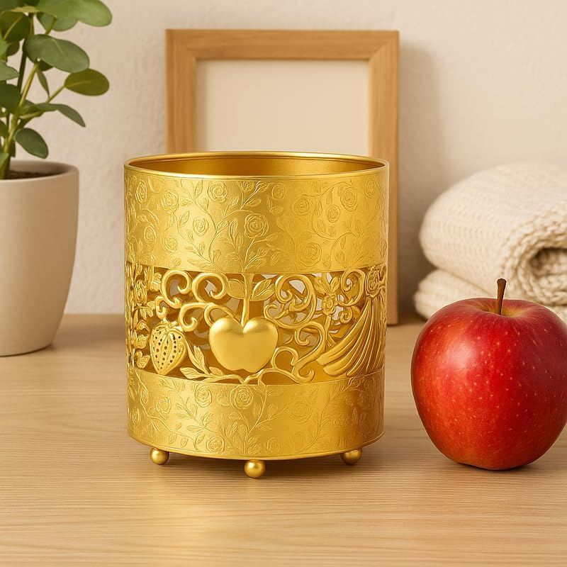 Golden Spoon Holder for Kitchen, Elegant Utensil Organizer, Durable Cutlery Stand