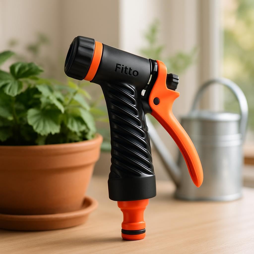 96 Pieces Adjustable Handheld Garden Hose Nozzles with Textured Grip and Orange Trigger