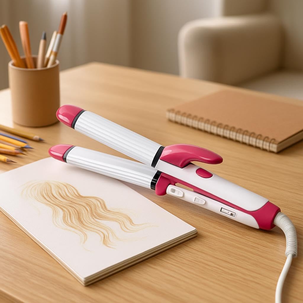 60 Pieces Hair Straighteners with Temperature Control (3-in-1 Electric Hair Straightener and Curler – Personal Hair Styling Tool for Women)