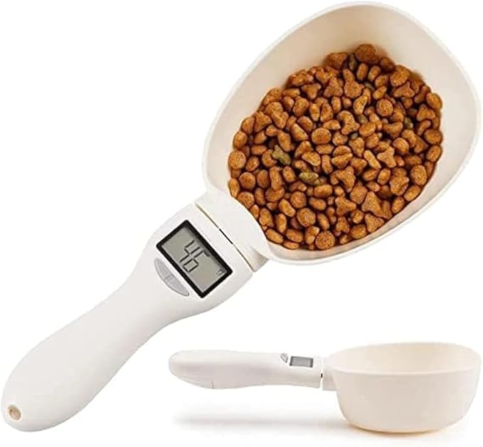 Fitto Digital Spoon Scale 500g – White Precision Measuring Spoon with LCD Display – Accurate 0.1g Graduation for Baking, Cooking, Pet Food, and Nutrition – Portable Kitchen Scale for Dry Food