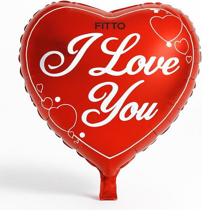 Foil Heart Balloon 18 Inch – I Love You Party Decoration for Birthdays, Weddings & Special Events, Card Display