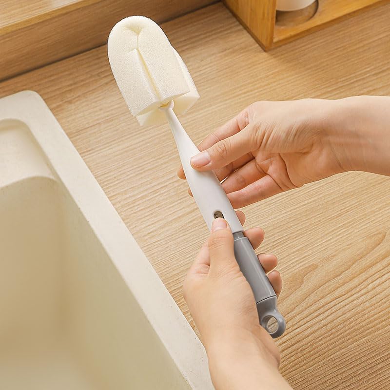 144 Pieces Three in One Cup Brushes (Sponch Brush – Twist Crevice Brush – and Beveled Brush head)