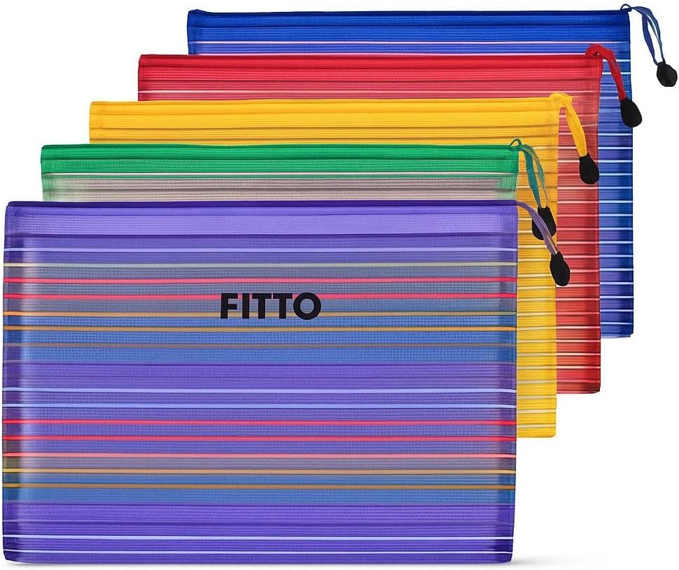 Zipper Bag for A4 Sheets, 29.7x21cm, Assorted Patterns for Office & Home