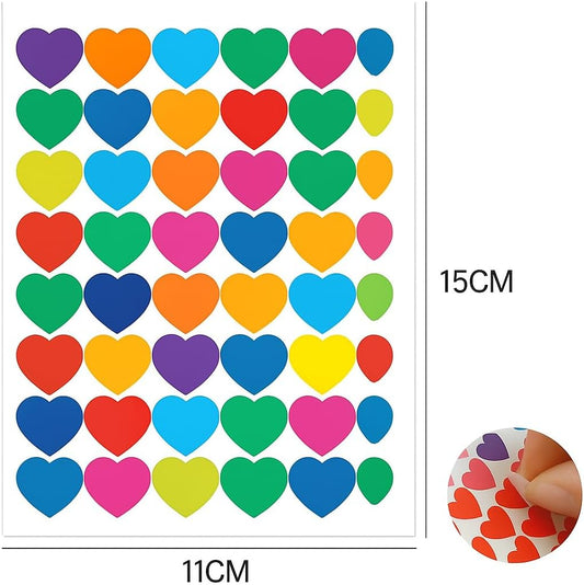 Adhesive Labels Smile, 5 Sheets, 11x15cm, 54 Heart-Shaped Labels for Crafting and Organization