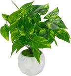 72 Pieces Artificial Potted Pothos Plant in Geometric White Pots for Indoor Decor