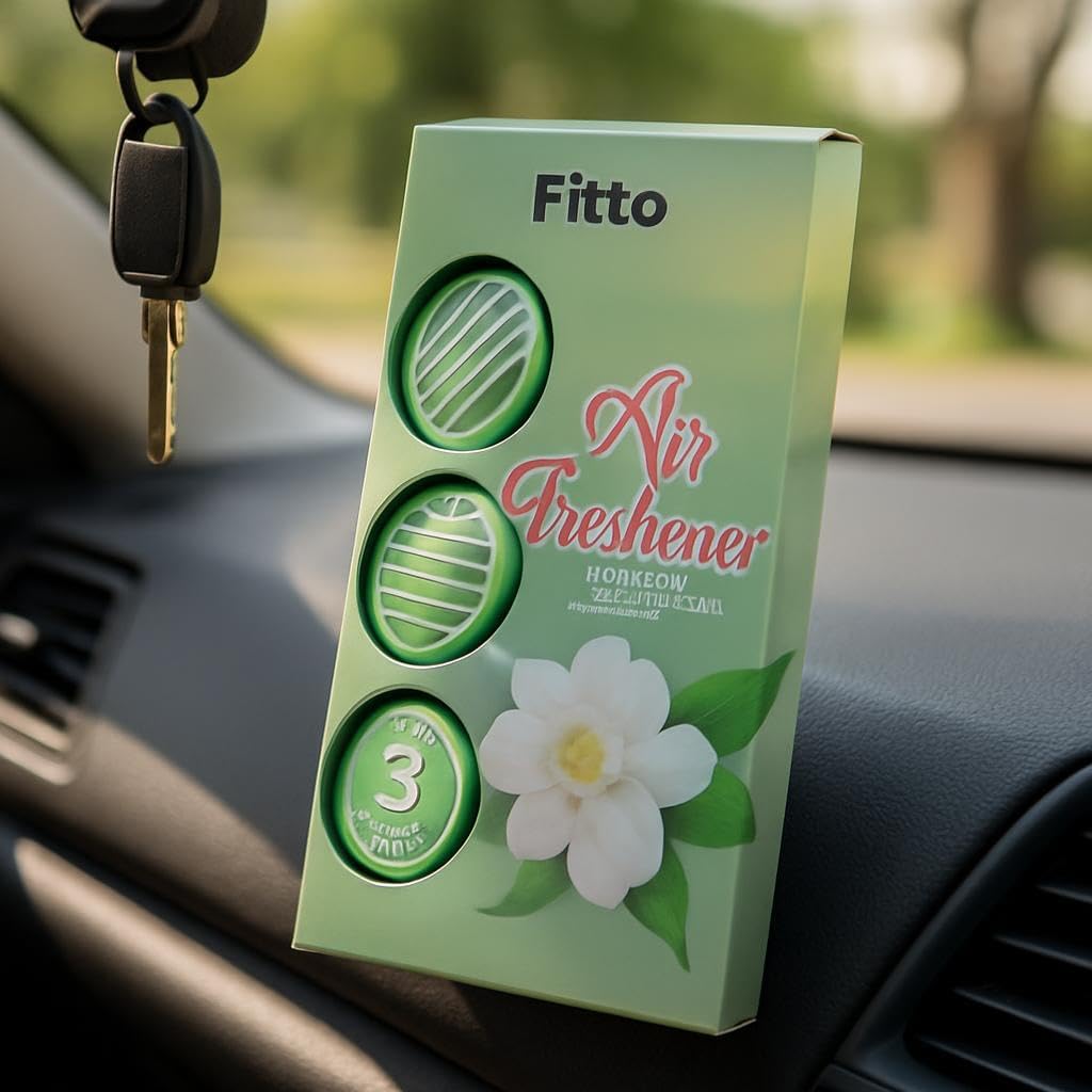 Car Air Freshener Jasmine Scent Pack of 3 Long Lasting Hanging Perfume for Car Interior