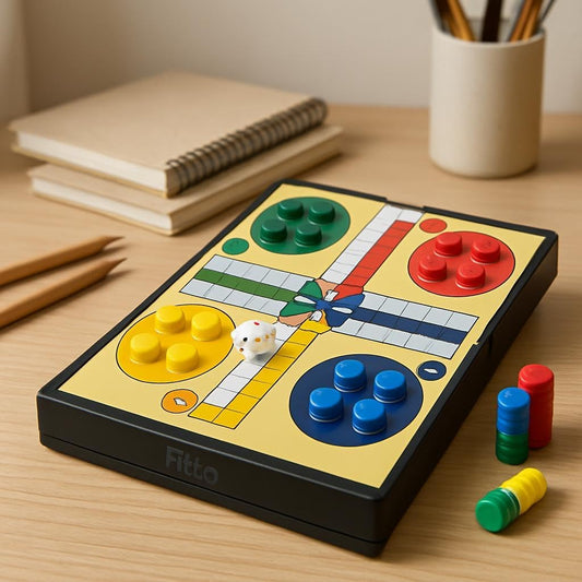 Portable Ludo Travel Game Board – Compact Family & Road Trip Game for Picnics, Outings, and All Ages
