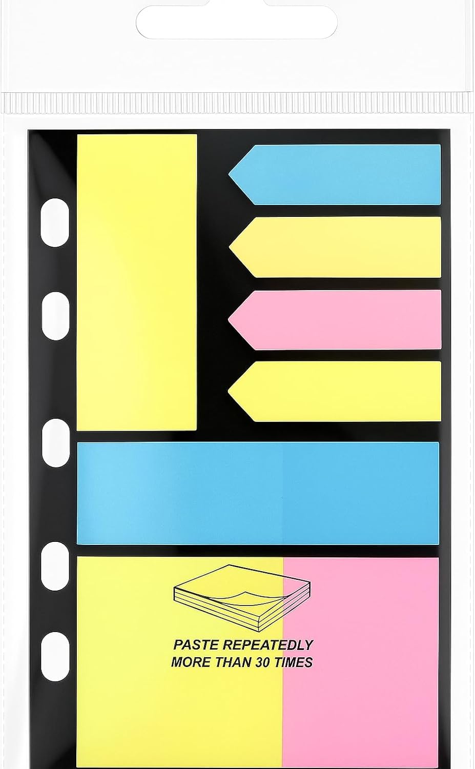 Sticky Notes 225 Sheets, 163mm x 92mm, Multi-Color, 9 in 1 Pack for Office and School Use