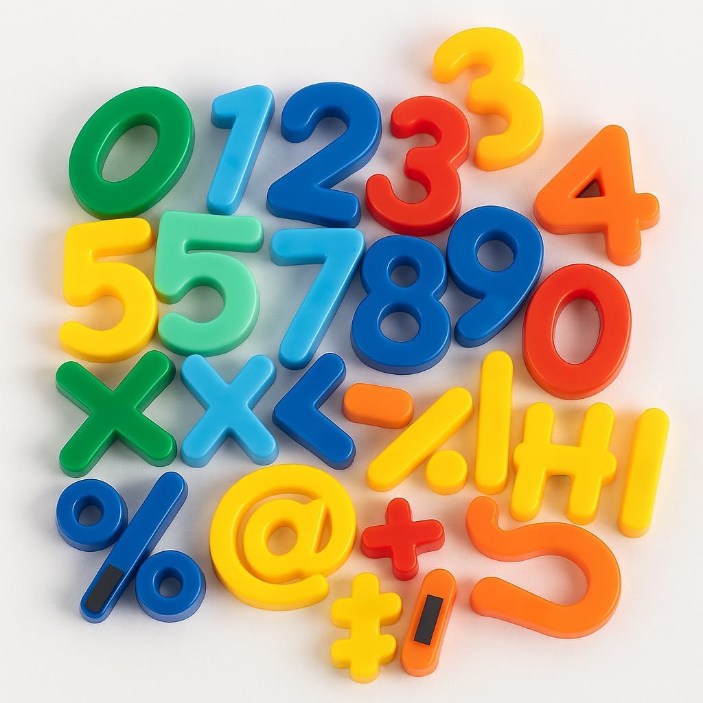 96 Pieces 37 Pieces Magnetic Numbers & Symbols Assorted Colors for Fridge & Classroom