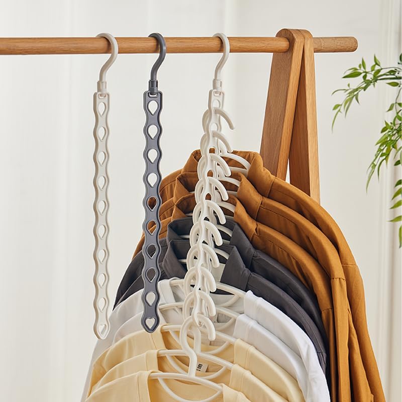 Vertical Clothes Rack – 44cm Space-Saving Design – 360° Rotating Hook – PP Material – Set of 6