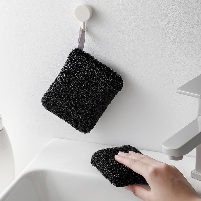 96 Pieces Textured Scrubbing Cloths (Multi-Purpose Cleaning Pads – Black & White – 20.2g – Polyurethane + PET + Polyester – Pack of 6)