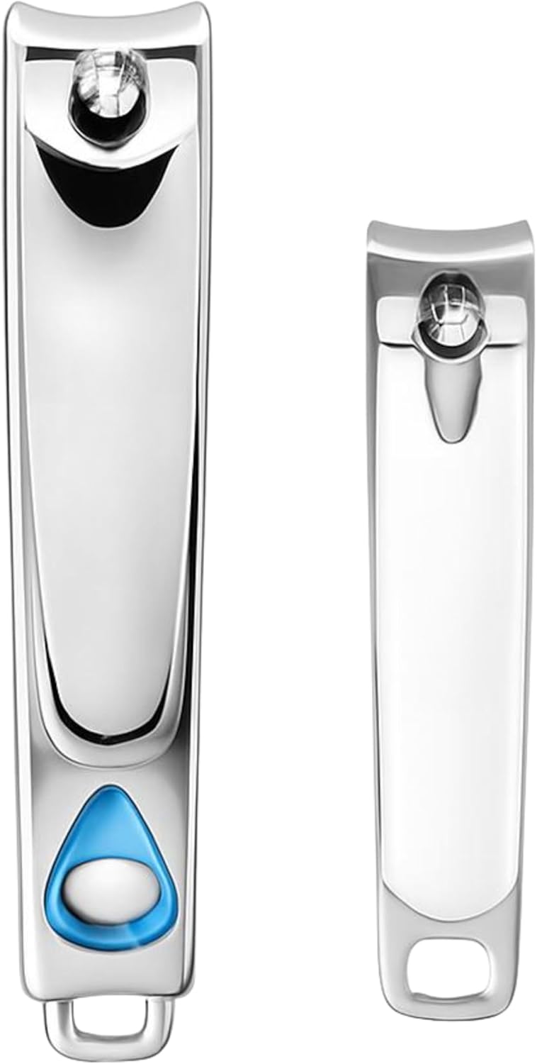 Nail Clipper Set 8x1.4cm & 7x1.1cm – Nail Clippers for Fingernails & Toenails, Compact Travel Nail Trimmers, Precision Pocket Nail Cutter
