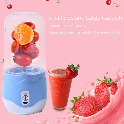 Mini Portable Blender 400ml, USB Rechargeable with 2000mAh Battery, Leakproof Design, Easy to Clean, Ideal for Smoothies, Protein Shakes, and Fruit Juices on the Go