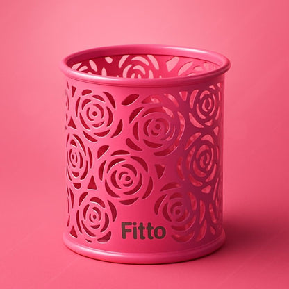 Flamingo Pink Pen Holder 8x9cm Round Desk Organizer