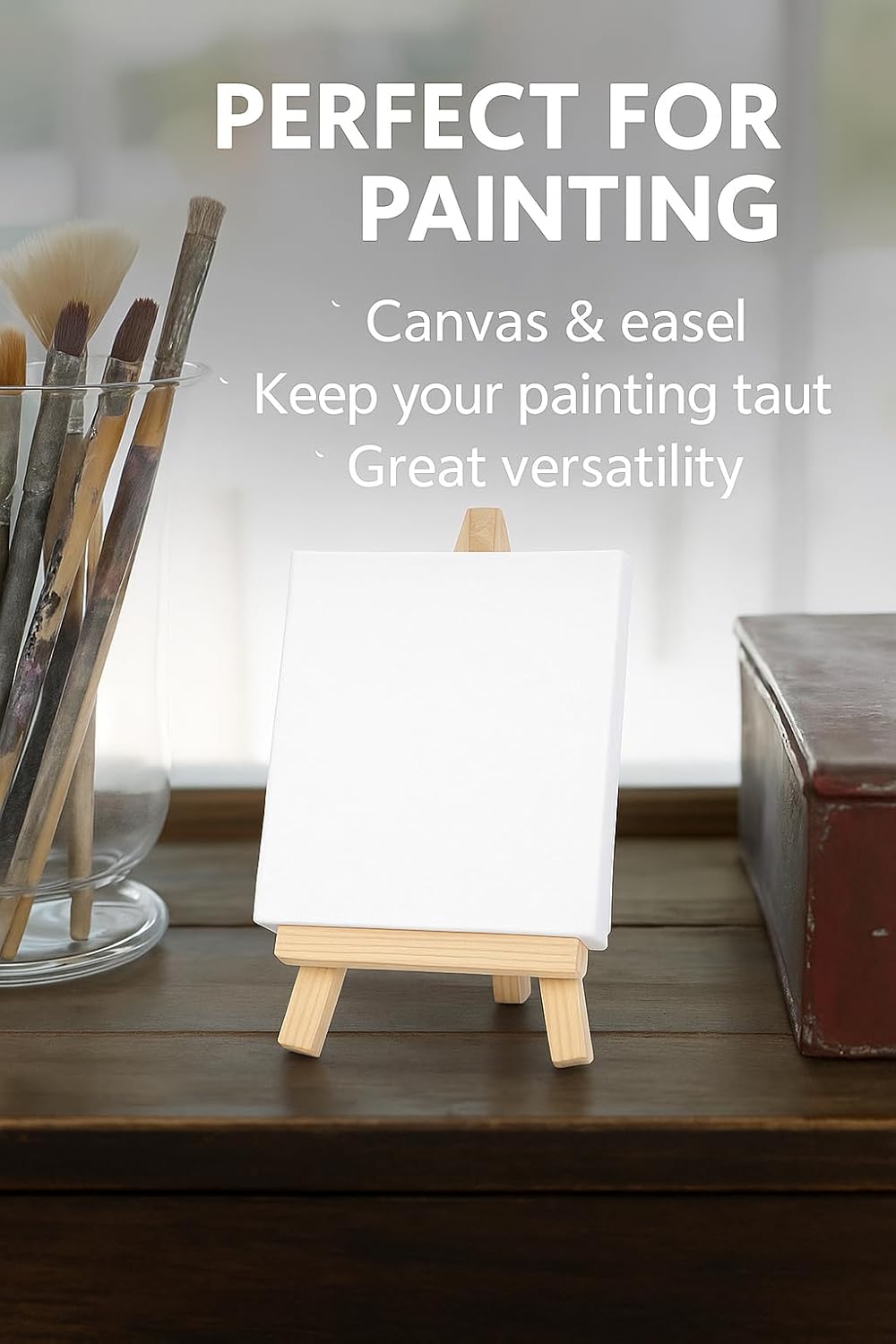 120 Pieces Mini Canvas with Stand (12cm x 8cm for Painting – Art Display – Tabletop Decoration)
